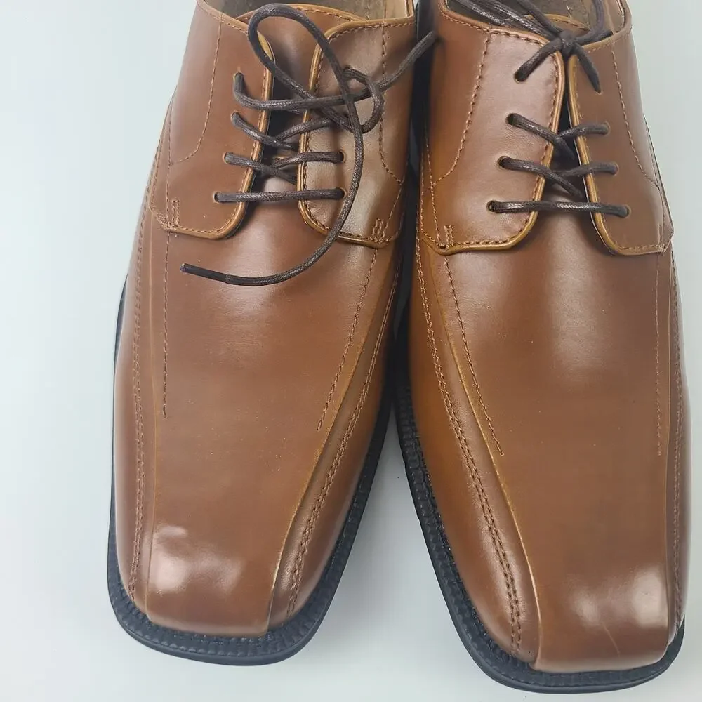 Mens JF‎ J Ferrar Kent Brown Lace Up Size 11M Oxford Dress Shoes